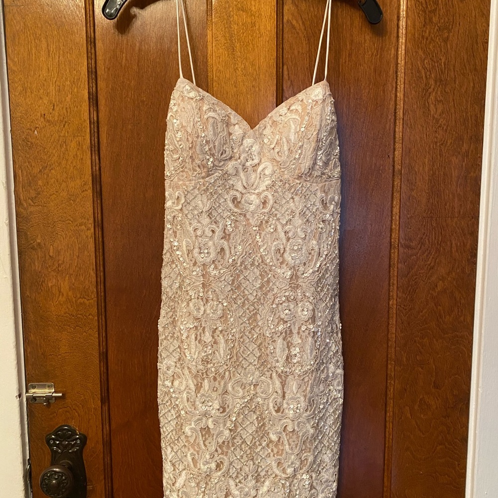 Aidan Mattox white lace dress